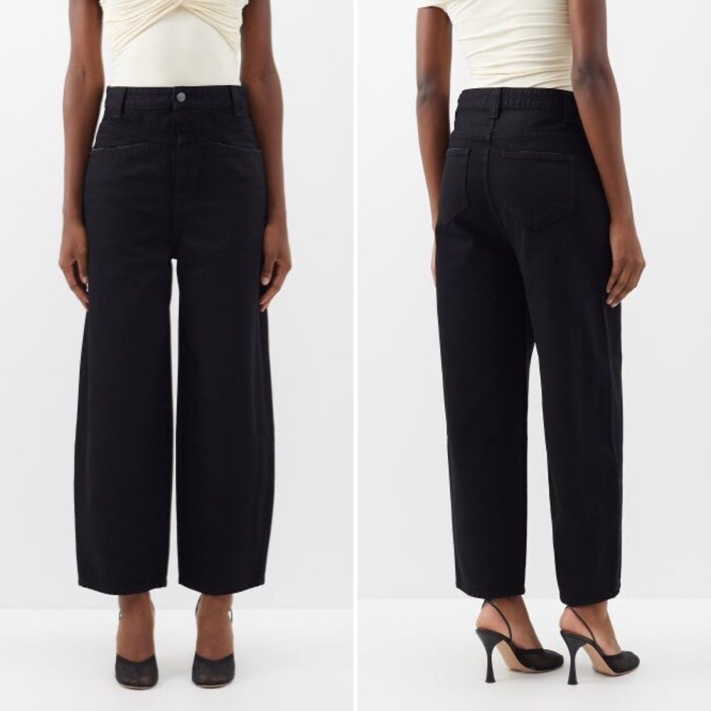 Khaite Preen Wide Leg Barrel Style Jeans Wilcox Black